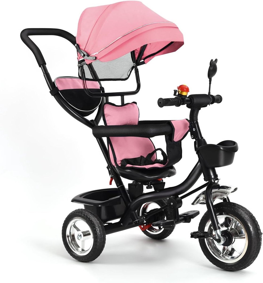 Driewieler voor kinderen - Kinderdriewieler kinderwagen - Veilig buiten spelen - 4-in-1 modulair ontwerp - 75 cm - Grijs