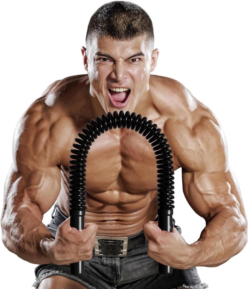 Power Twister Flex Bar - Borsttrainer Armtrainer - Kracht trainen bovenlichaam - Constante spierspanning - 100 lbs - Zwart