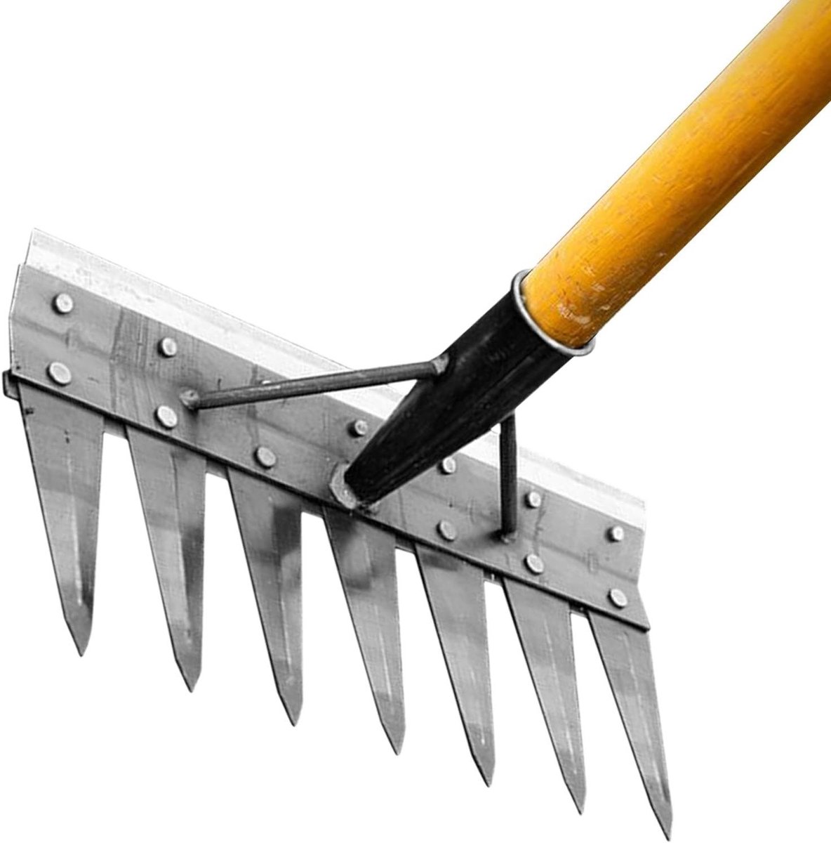 Onkruid hark - Tuinhark onkruidverwijderaar - Tuinonderhoud - Dubbelzijdig dubbelpaars ontwerp - 7 tanden - Metaal