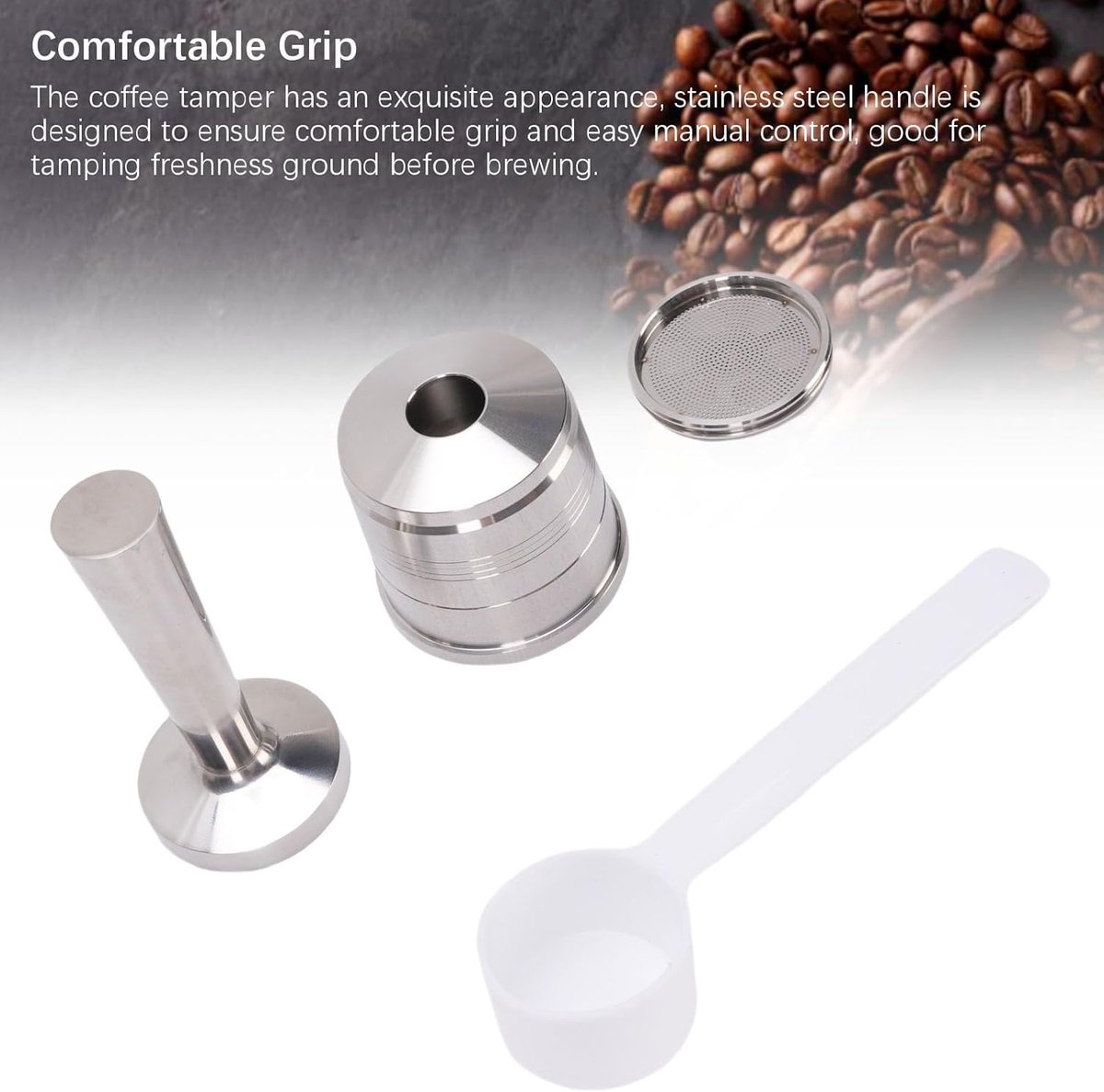 Herbruikbare Koffiecup - Koffiecapsule Navulbaar - Koffie Zetten - Roestvrij Staal - Set van 4 - Zilver — cadeau in Kookcadeaus - foto 2