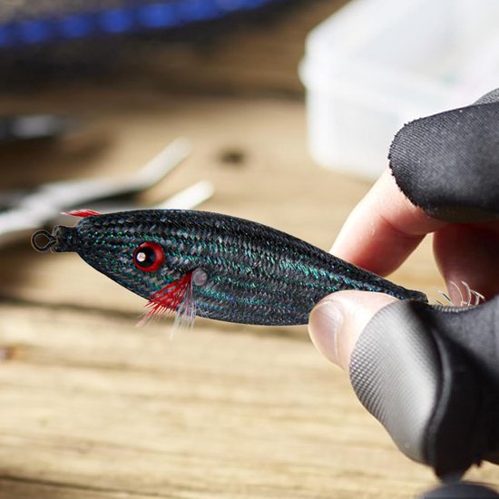 Inktvis Kunstaas - Zeevis Aas - Vissen in Zee - Fluorescerende Haken - 10 cm - Grijs — afbeelding 2