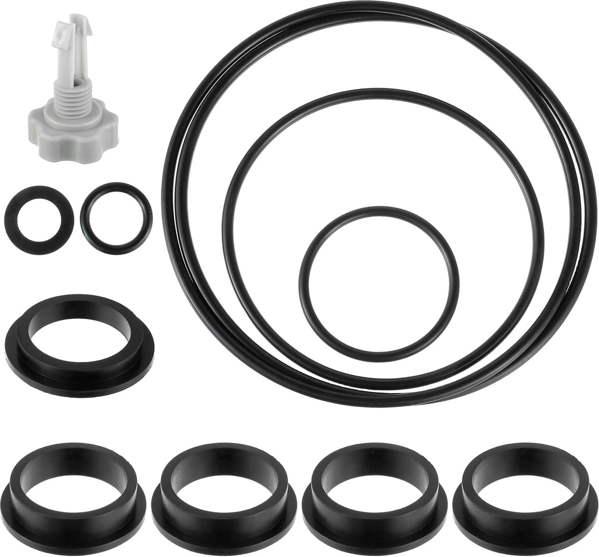 Reserveonderdelen voor zandfilterpomp - afdichtingen voor zandfilterpomp 25013 - accessoires voor Intex zwembad inclusief luchtventiel - 11 O-ringen voor diverse onderdelen