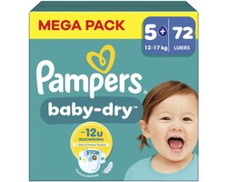 Pampers - Baby Dry - Maat 5+ - Mega Pack - 72 Stuks - 12-17 kg