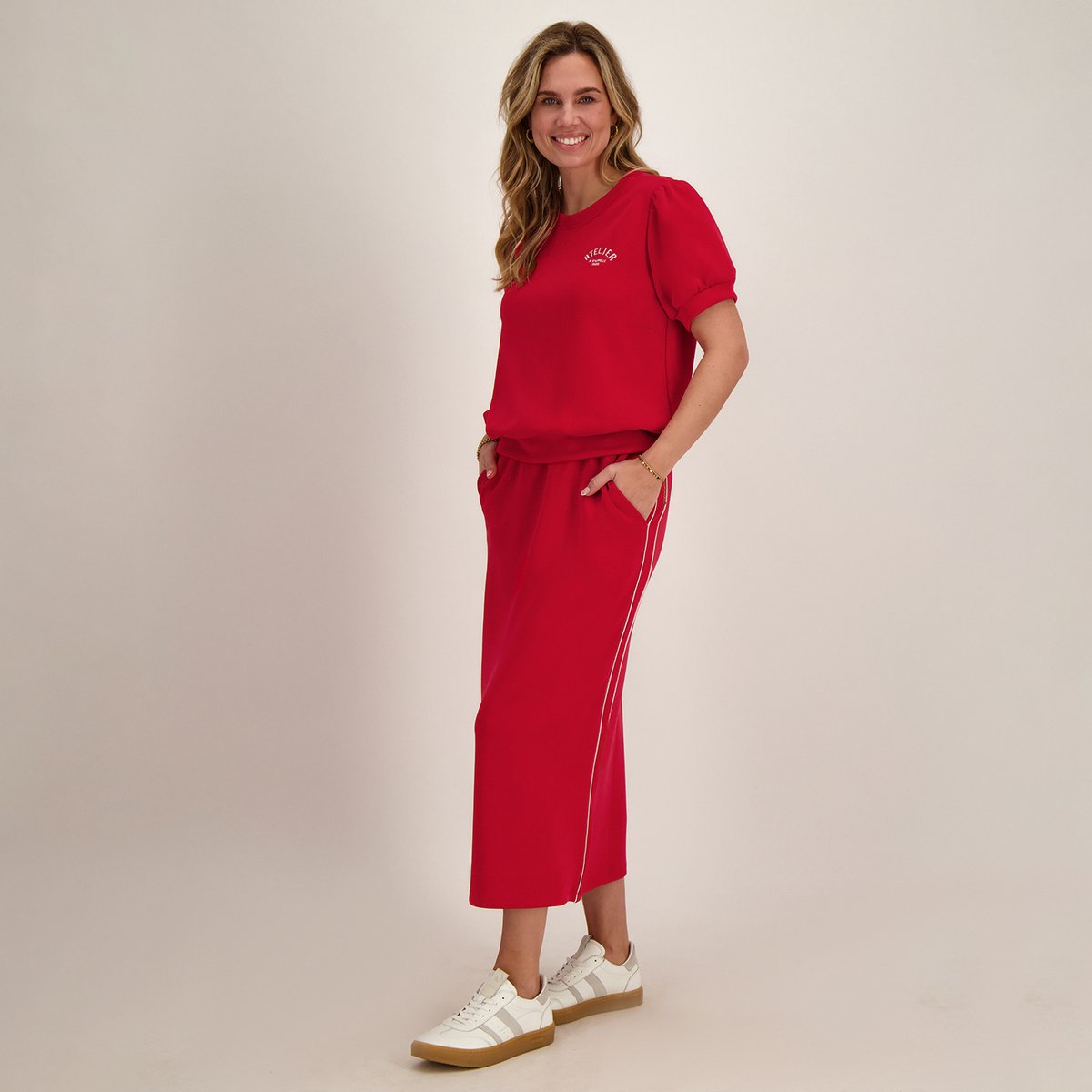 Je m'appelle Dames Rok Met stretch - Rood - Maat S