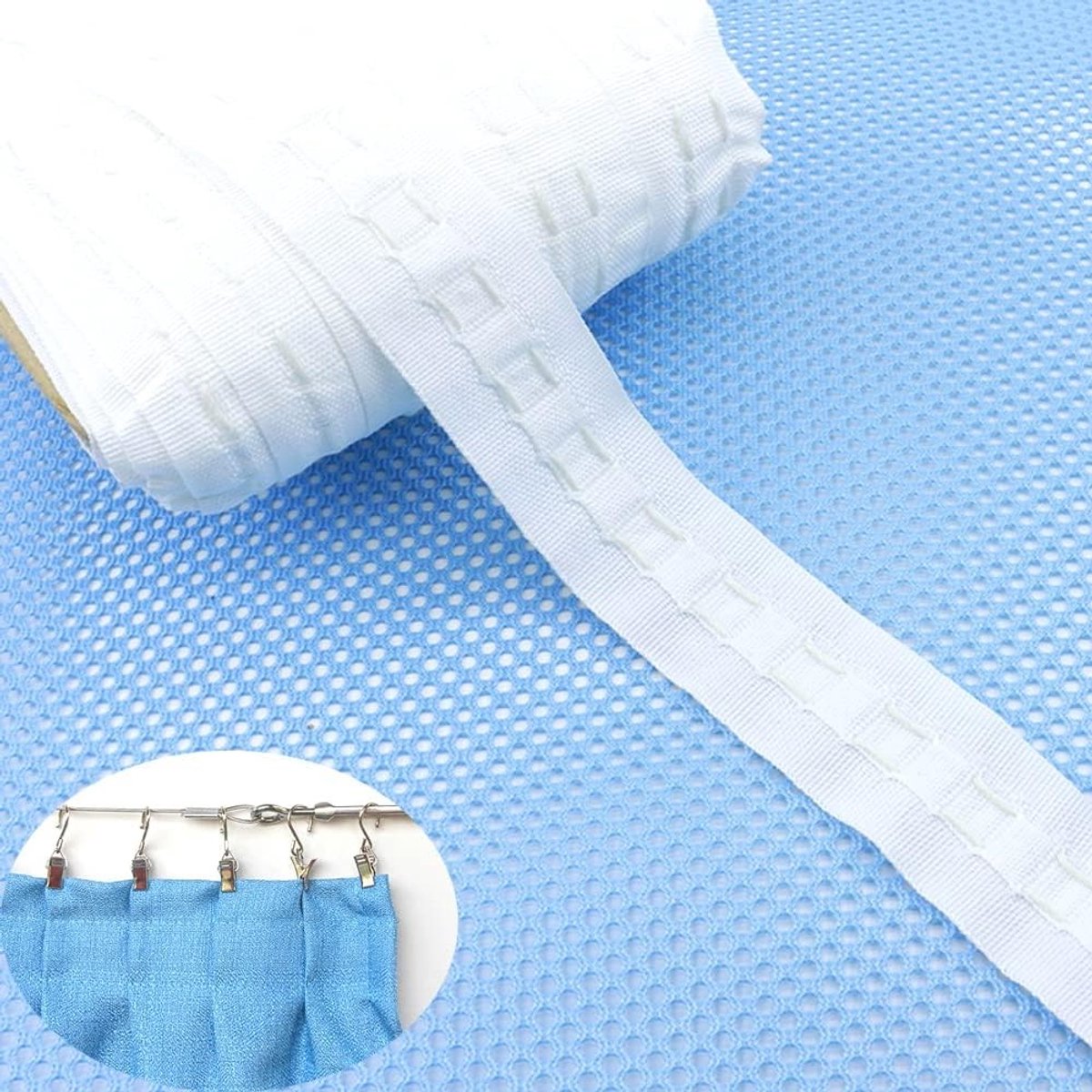 Vouwband voor Gordijnen van 30 mm x 30 m - Polyester Rimpelband voor Naaiwerk en Gordijnhaken