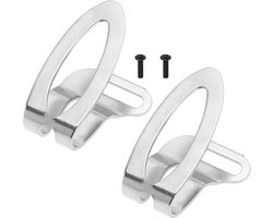 2Pcs Cordless Drill Belt Hook Clips met Schroeven - 372229 - 331277 - Compatibel met Hitachi 18V - Draadloze Boor Accessoires - Waist Buckle - Zilver