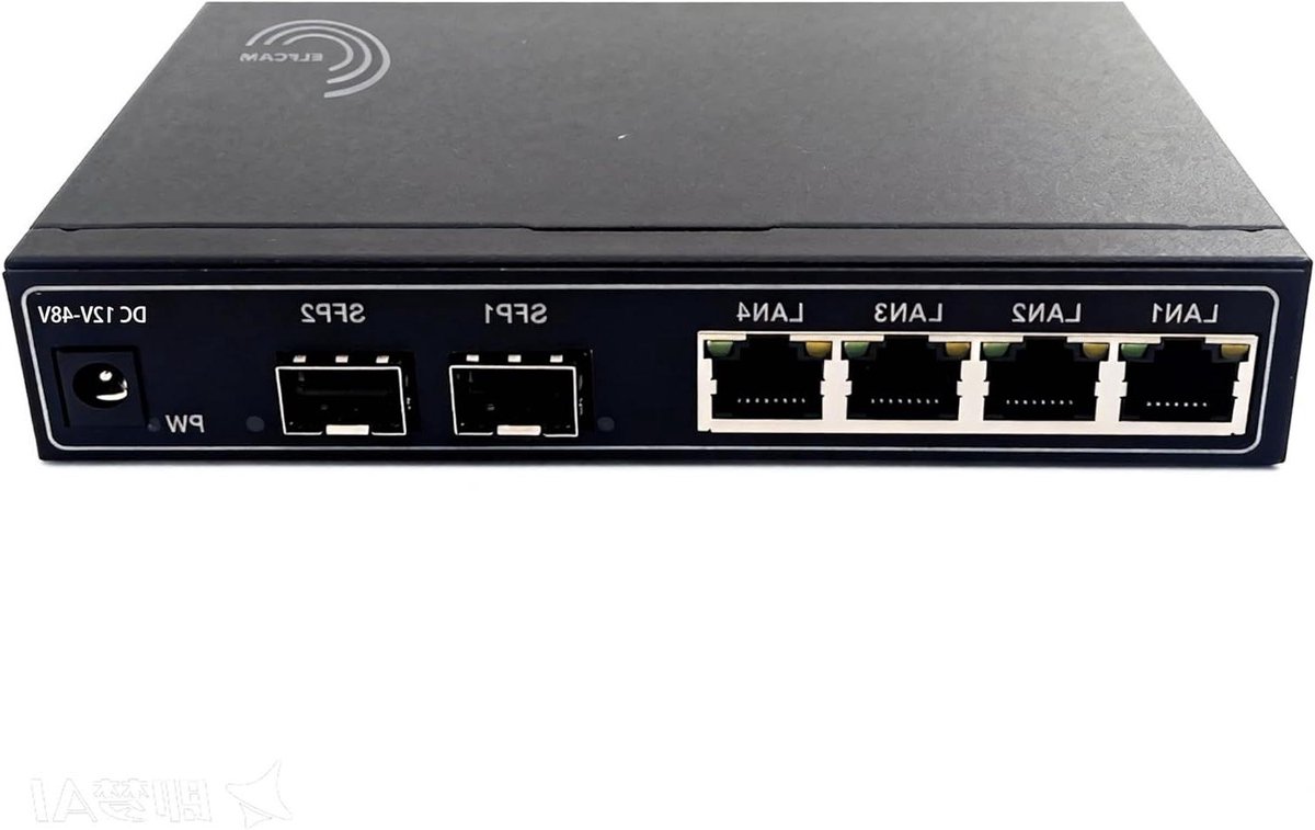 Gigabit Ethernet Switch - Netwerk Switch Glasvezel Switch - Netwerk Uitbreiden - 2 SFP Poorten - 4 Poorten - Zwart