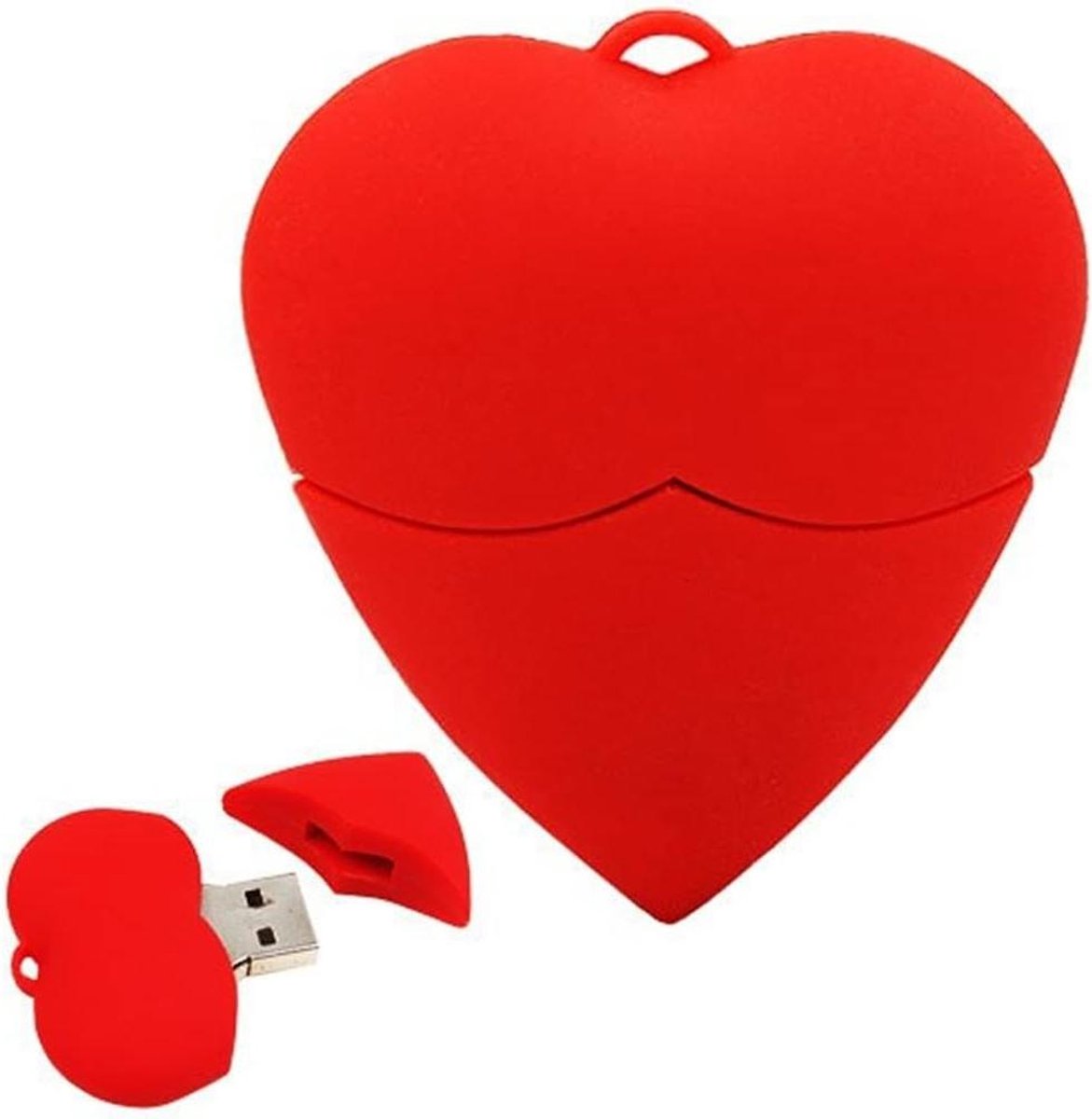 USB stick Hart - Geheugenstick Valentijn - Persoonlijke Boodschap Opslaan - Origineel Cadeau - 8 GB - Rood