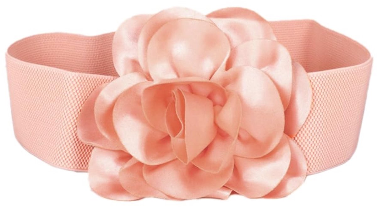 Pack van 2 Vrouwelijke Bloemenriemen - Elastische Vintage Tailleband voor Jurken - Roze