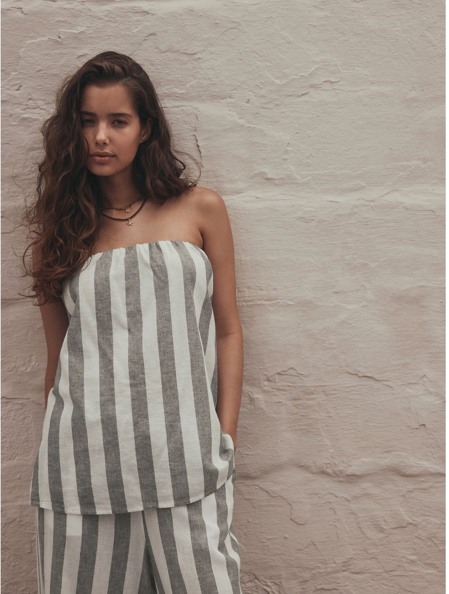 Next - Dames - Shell top met strepen, petite - Petite - Groen