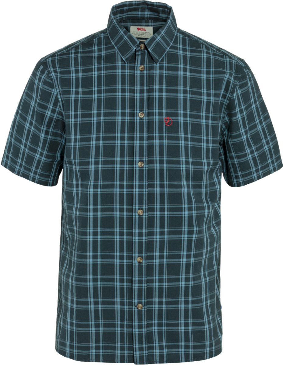 Fjällräven Övik Lite Overhemd Herenblouse korte mouw Dark -Dawn Marineblauw