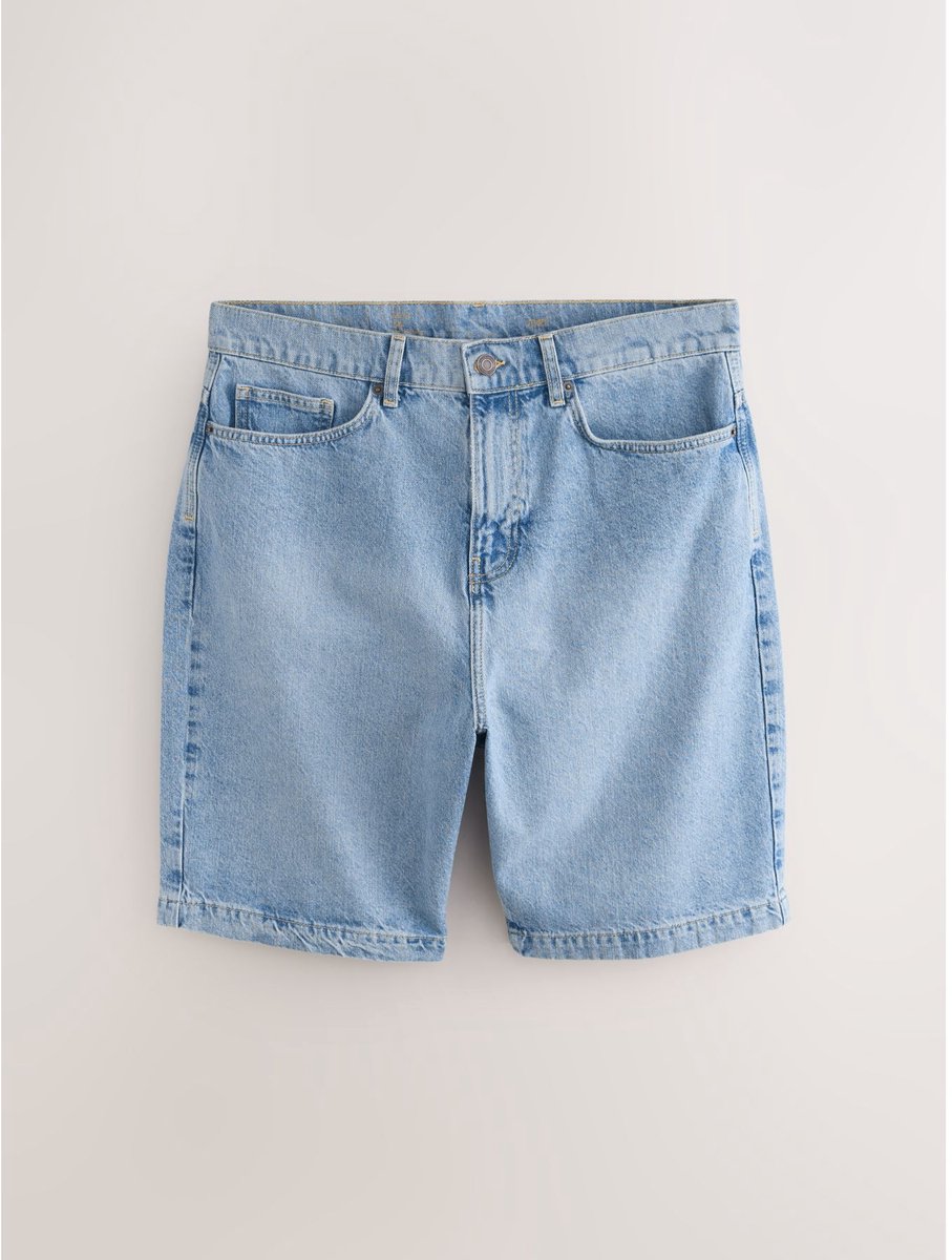 Next - Heren - Denim jortshort - Blauw
