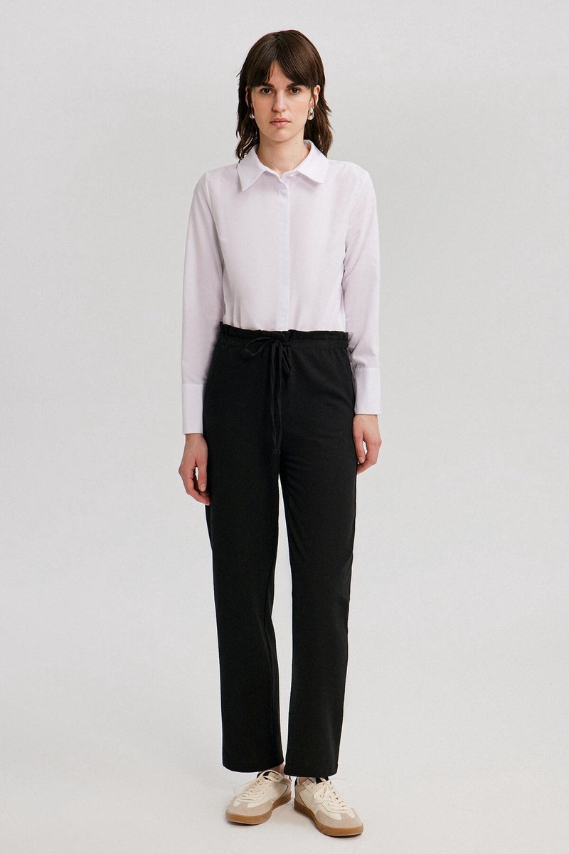 Touché Privé - Naturel broek met elastische taille - Zwart - Dames