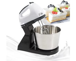 Compacte Keukenmachine – 100W – 1.7L – 7 Snelheden – Keukenmixer met RVS Mengkom – Deeg Kneden & Kloppen – Wit