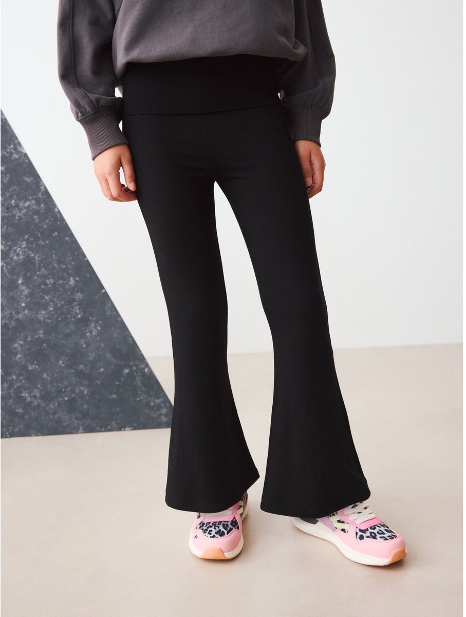 Next - Meisjes - Flared legging met omslag - Zwart