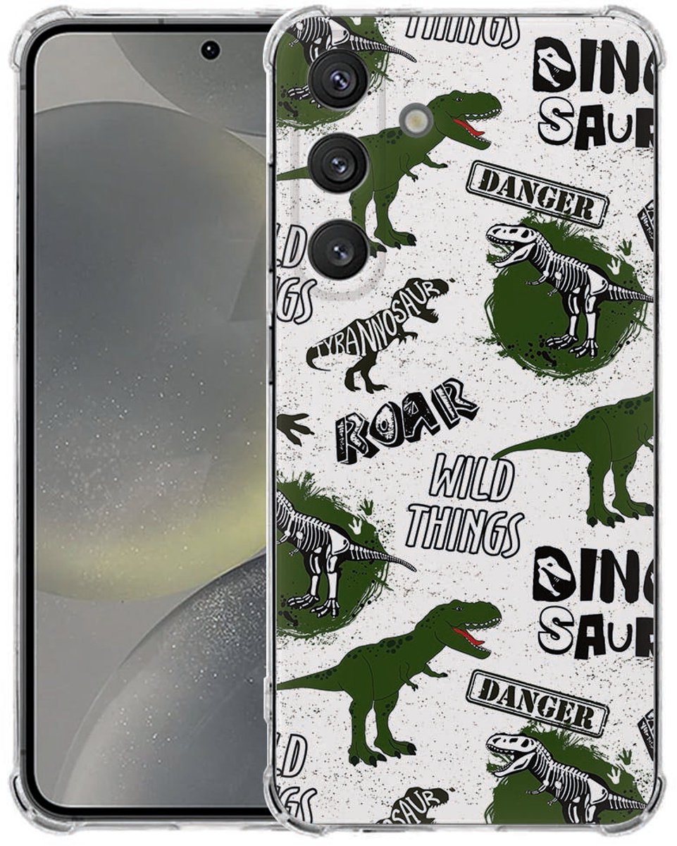 Samsung Galaxy S25 FE Flexibele Back Cover - Dinosaurus TPU Antishock