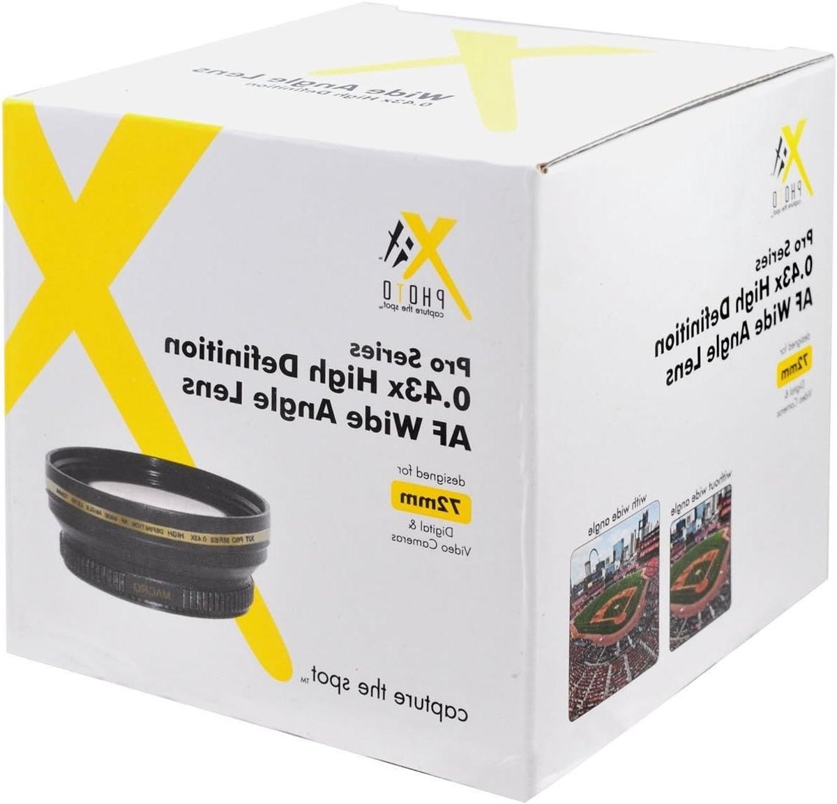 Groothoeklens - Widescreen lens - Landschapsfotografie - Meervoudig gecoat glas - 72 mm - Zwart