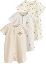 Next - Pasgeboren unisex - Hamish Highland Cow Jersey Baby Rompertjes 3 Set - Naturel