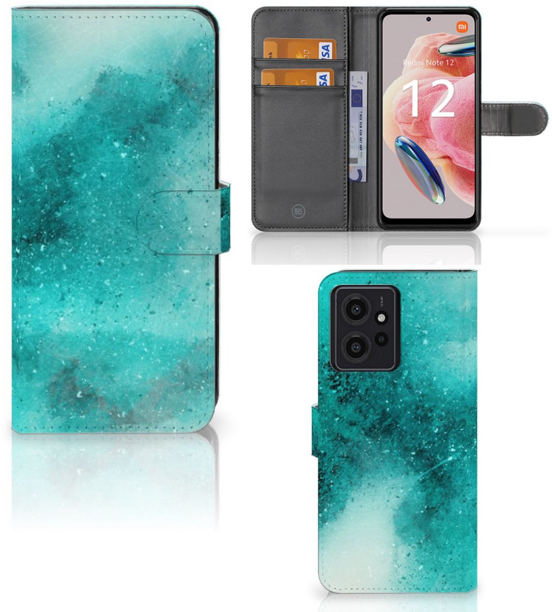 Boekhoesje voor Hoesje Xiaomi Redmi Note 12 4G Painting Blue