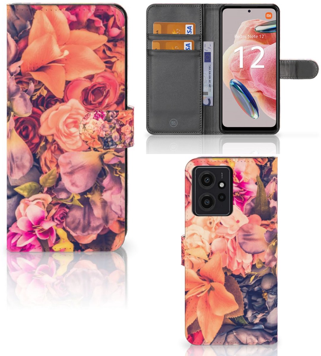 Xiaomi Redmi Note 12 4G Hoesje Bosje Bloemen
