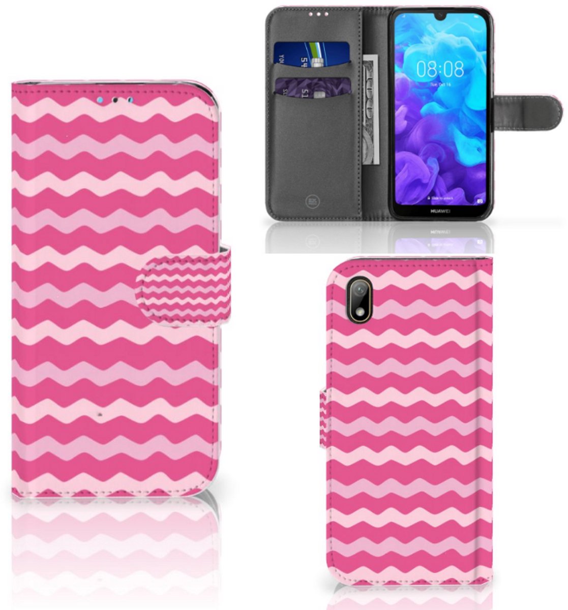 Huawei Y5 (2019) Telefoon Hoesje Waves Pink