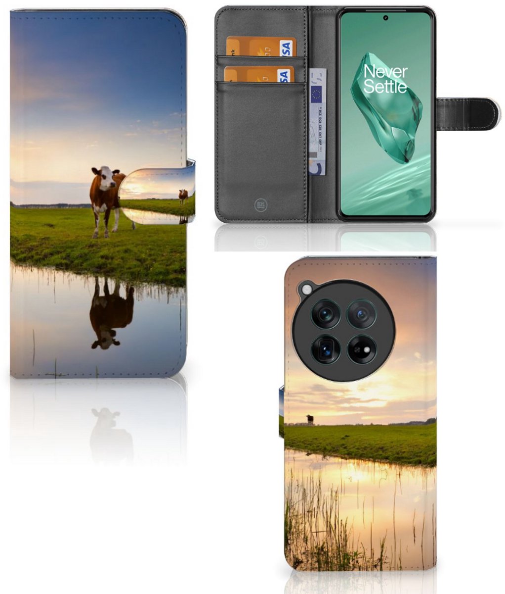 OnePlus 12 Telefoonhoesje met Pasjes Koe