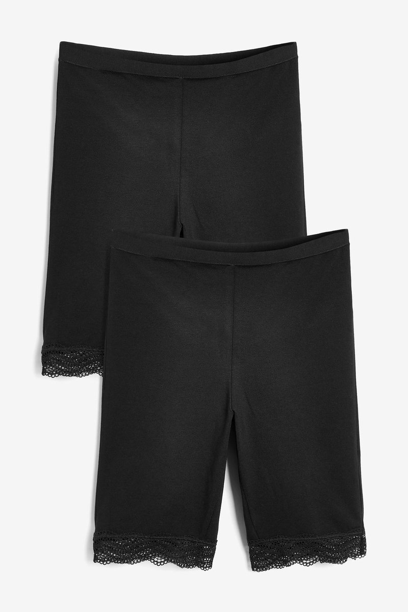 Next Dames - Set van 2 anti-schuur shorts van katoenmix - Zwart