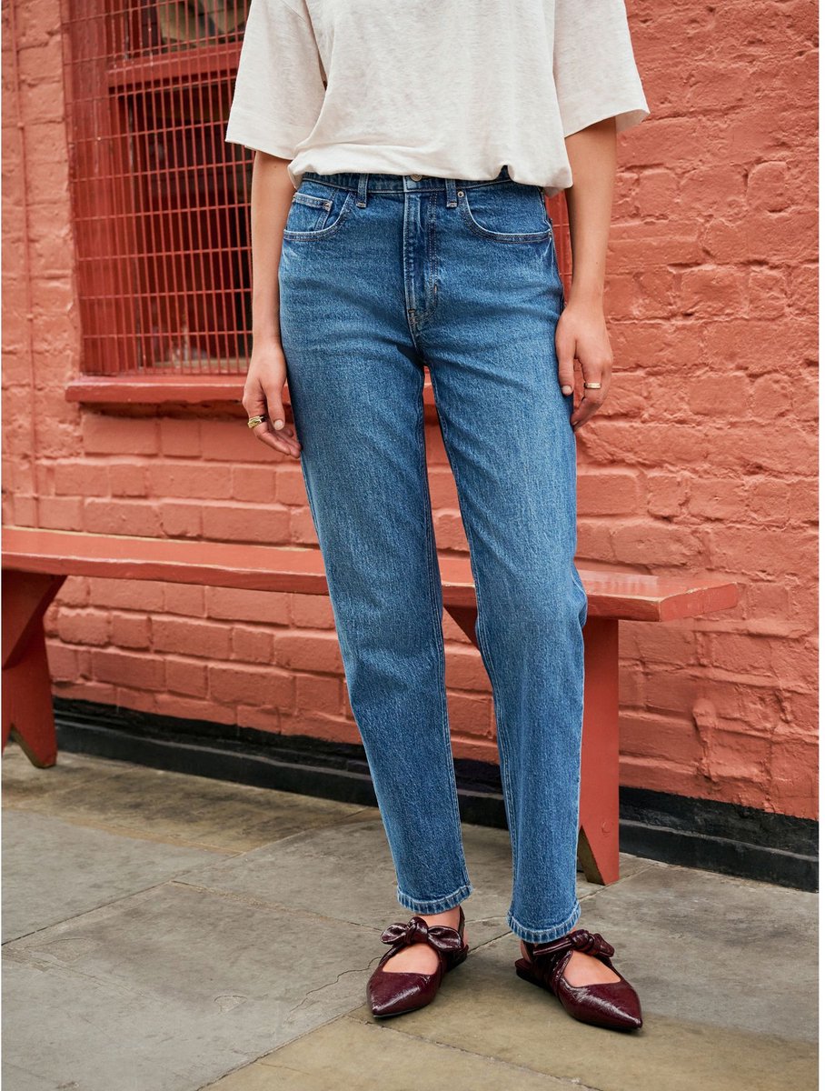 Next - Dames - Rechte Mom jeans - Blauw