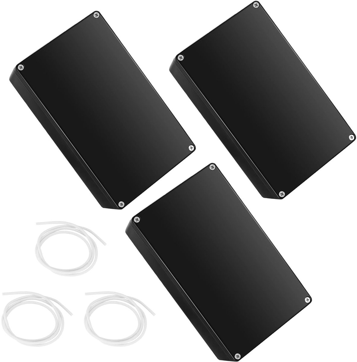 Set van 3 Elektrische Projectdozen, ABS Kunststof, IP65 Waterdicht en Stofdicht, Met Deksel, 100 x 68 x 50 mm, Voor Buitengebruik en Installaties