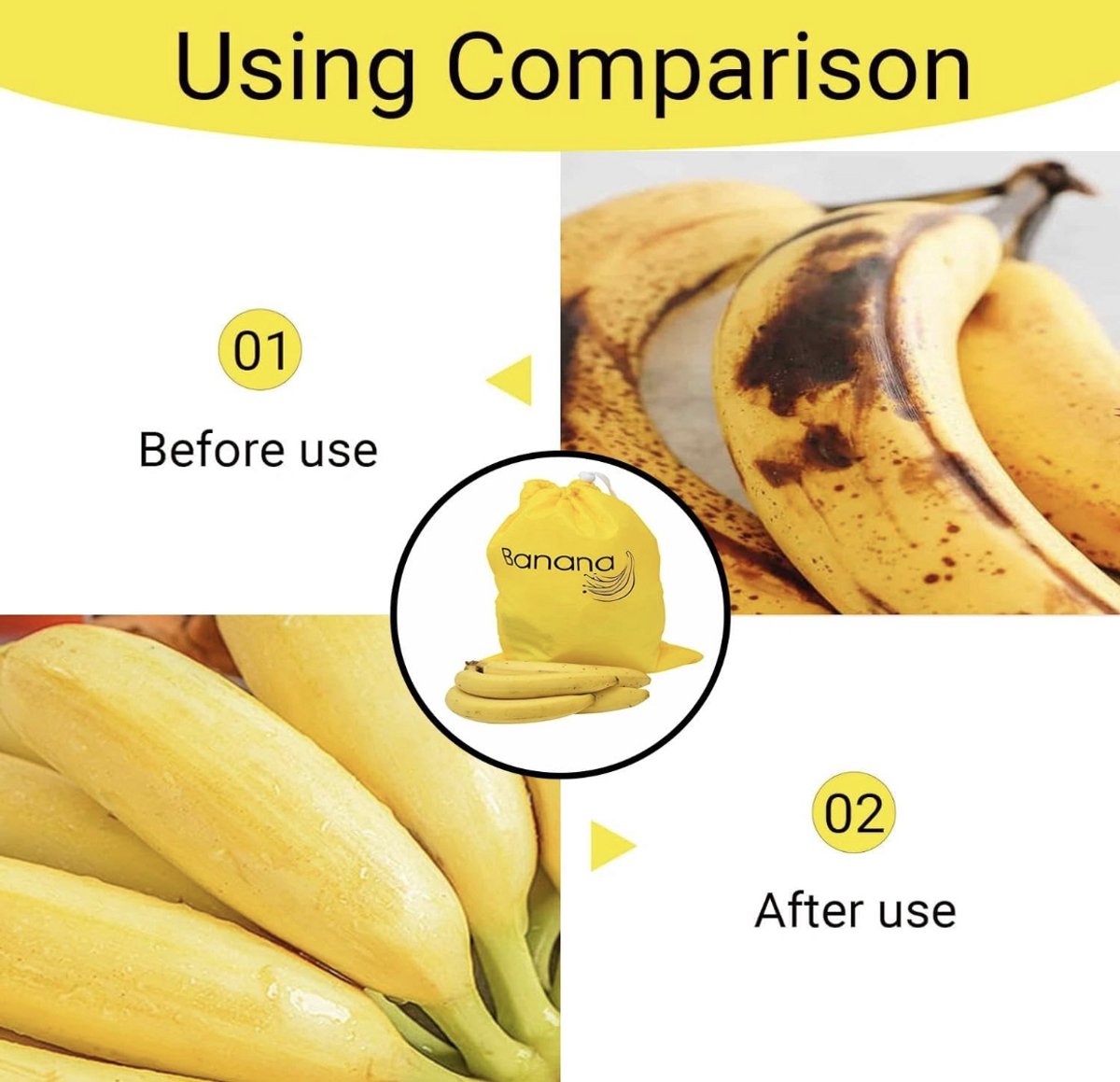 2 Stuks Bananenzakjes Voor Koelkast Herbruikbare Fruit- en Groenteopslag Met Trekkoord