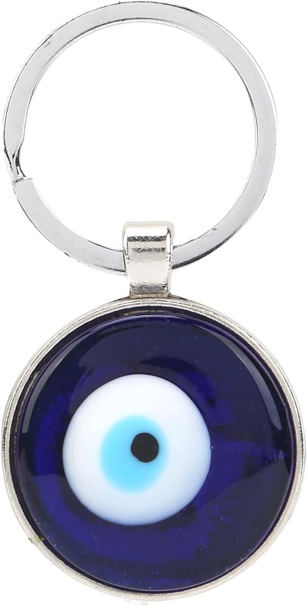 Ronde Sleutelhanger met Turquoise Oog, Beaded Ornament, Geluksbrenger voor Auto, Tas en Rugzak