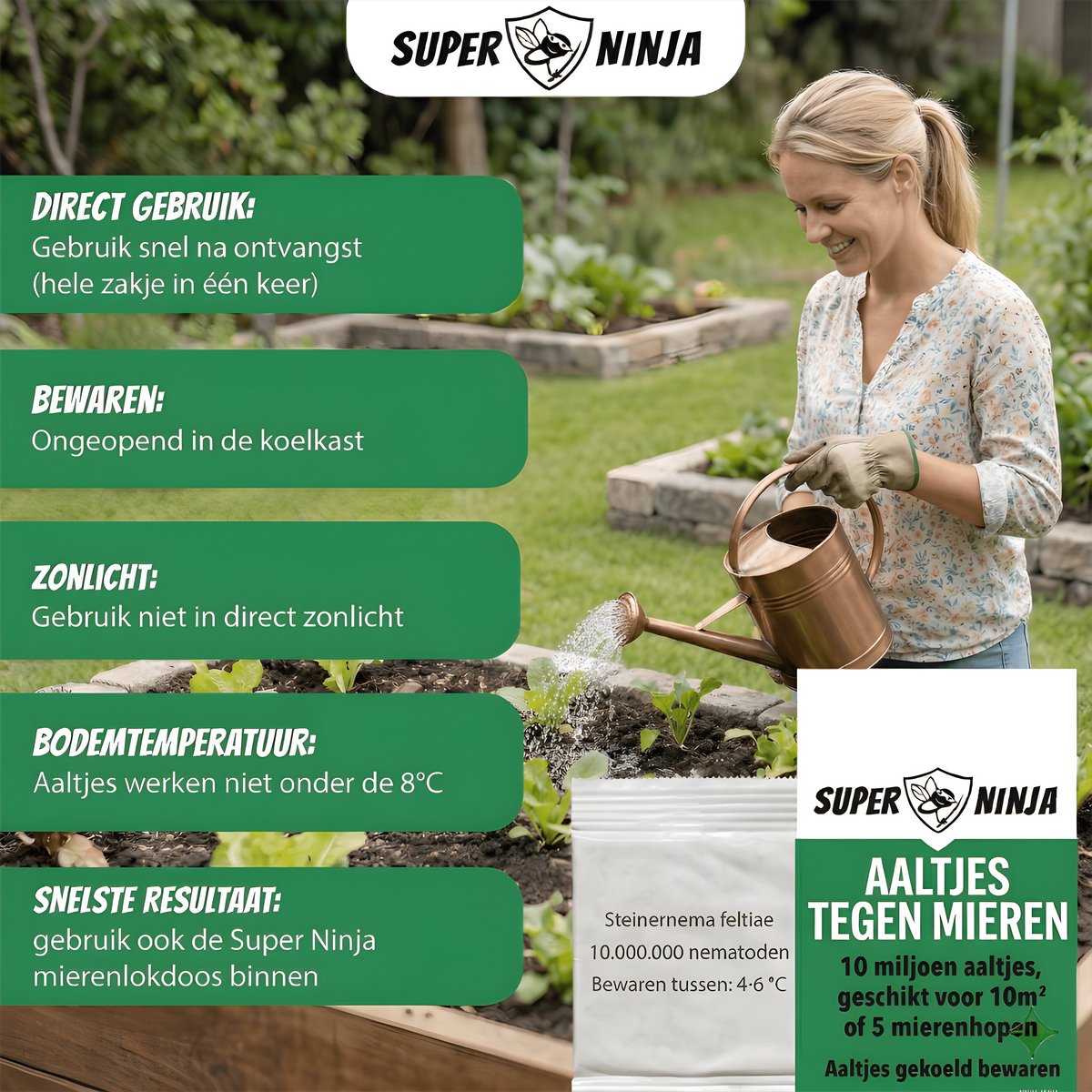 Biologische mierenbestrijding met 10 miljoen Steinernema feltiae aaltjes – veilig voor tuin, gazon, terras (25m²) - Afbeelding 3