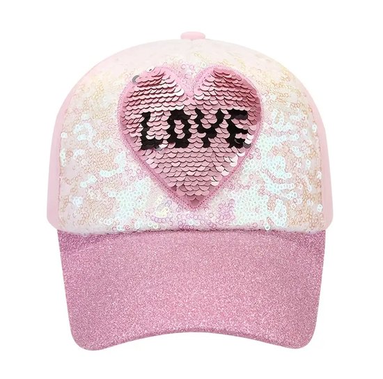 Kinder Pet - LOVE Pailletten | Baseball Cap | 54 cm | Fashion Favorite