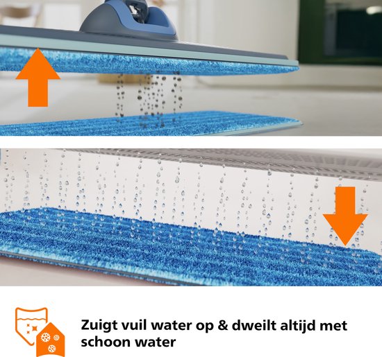 Philips OneUp Elektrische Dweil 5000 series XV5113/01 - Dweilsysteem - Vloerreiniger - Vuil water opzuigen - 2 standen - 70min dweilen - Geen emmer nodig