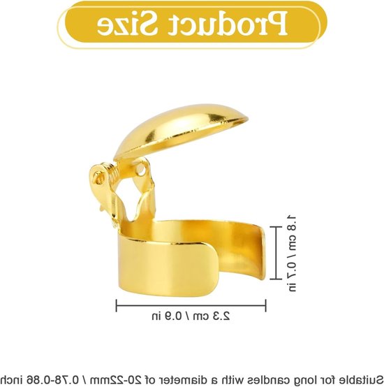 6 Stuks Automatische Kaarsblussers, Metalen Kaarsdover, Kaarsenstopper en Verlengtool voor Lange Kaarsen met Diameter 20-22mm — afbeelding 5