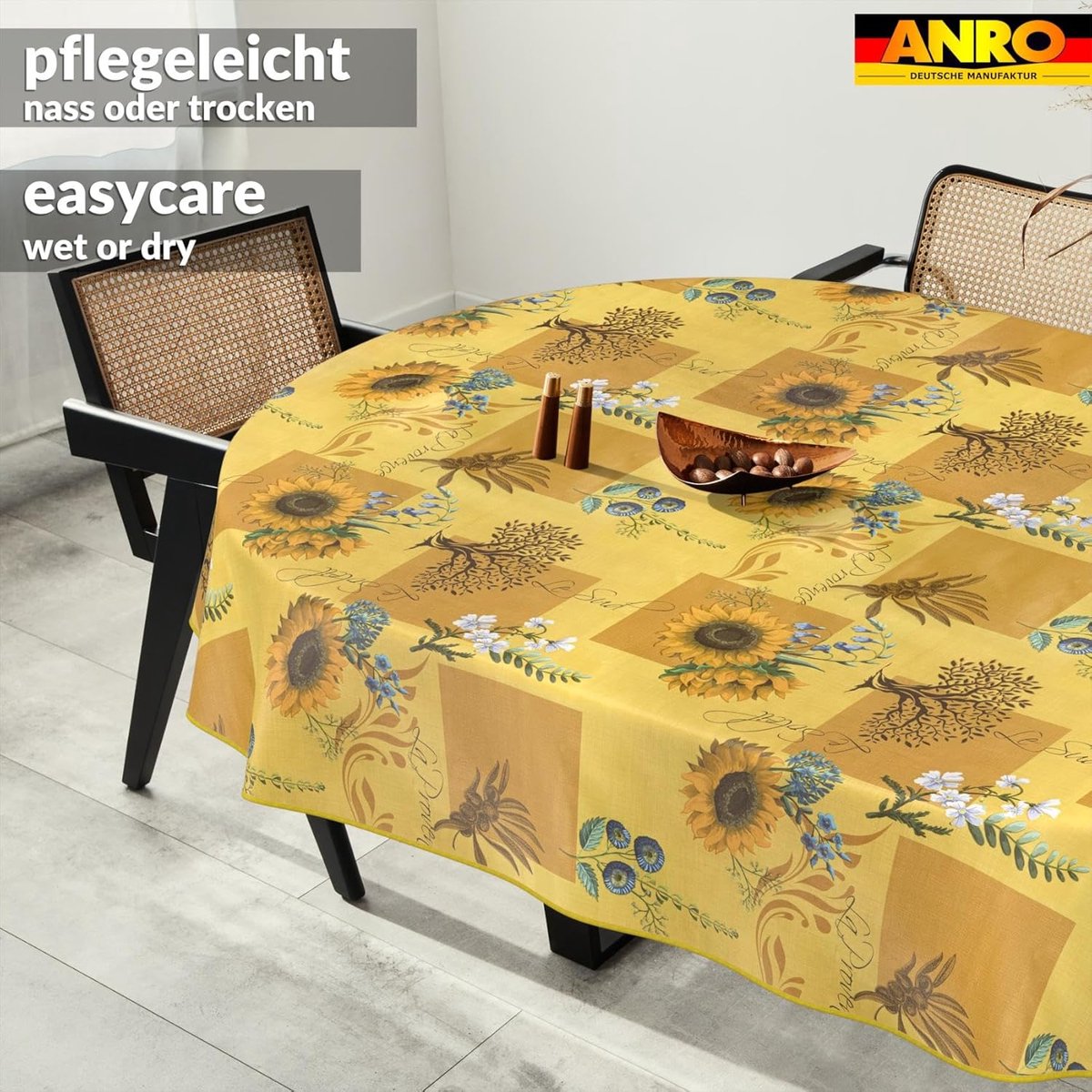 Waterafstotend Tafelkleed met Zonnebloemen, Afwasbaar en Onderhoudsvriendelijk
