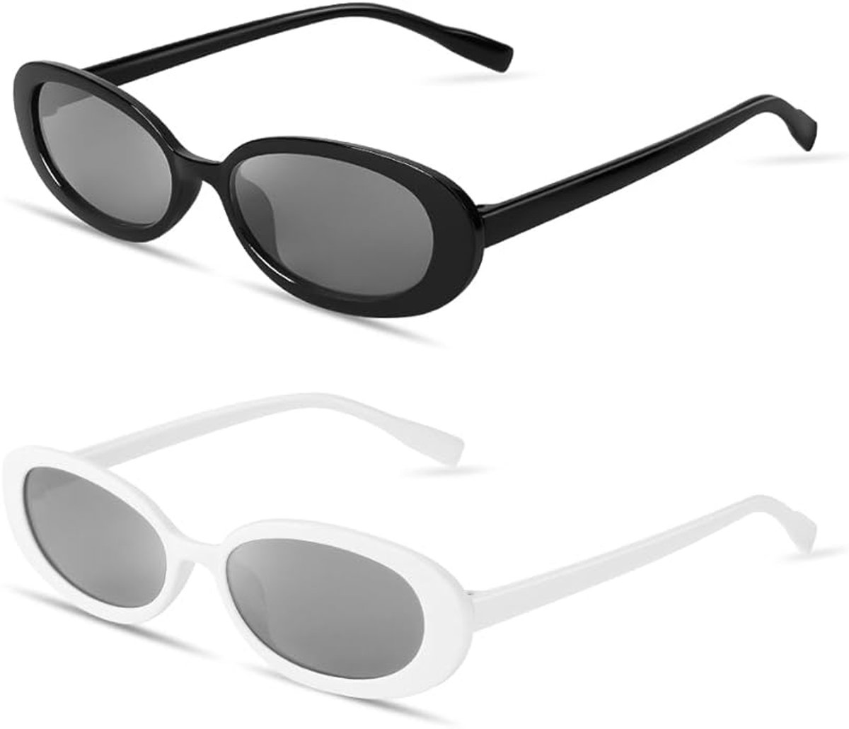 Hartjeszonnebrillen – Set van 2 retro cat-eye hartjesbrillen – UV400-zonbescherming – Modieuze brillen voor heren, dames en kinderen – Ideaal voor feesten, reizen en fotoshoots