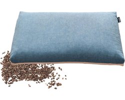 Boekweitkussen - Japans hoofdkussen - Rustgevende slaap - Aanpasbaar comfort - 53 x 28 cm - Blauw