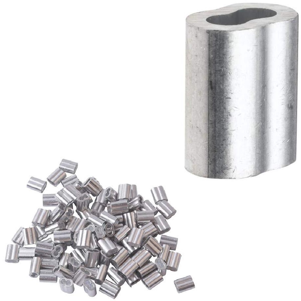 Kabel Klemmen - Draadkousen - Bevestigen Kabels - Aluminium Materiaal - 100 Stuks - Zilver
