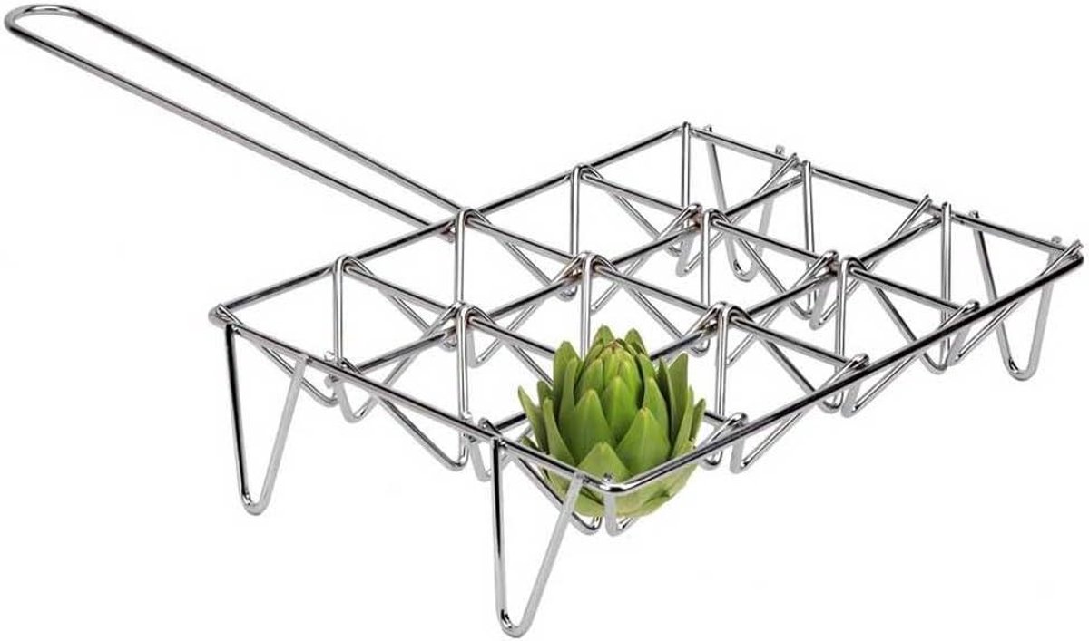 Groentegrillrooster - Grillrek Groenten - Barbecueën - 6 Verdiepingen - 245 x 425 cm - Zilver