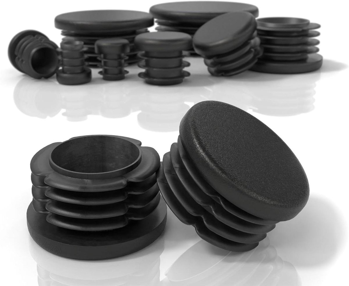 Lamellenpluggen Rond - Buisdoppen Afsluitdoppen - Meubels Beschermen - UV-bestendig PE - 40 mm - Zwart
