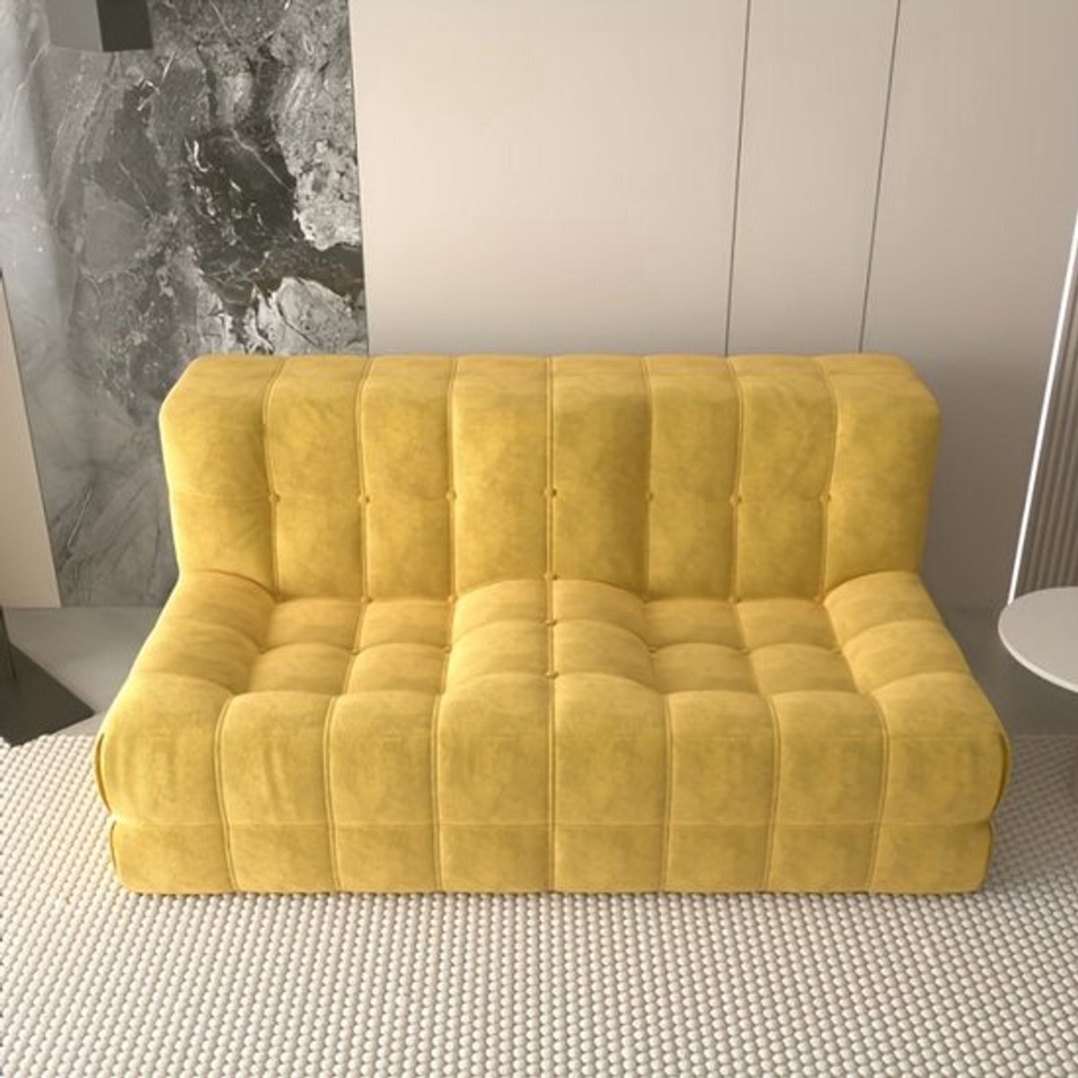 Zitzak – Bean Bag – Loungestoel – Loungebank – Floor Sofa – Geel – Extra Groot – Katoen – 