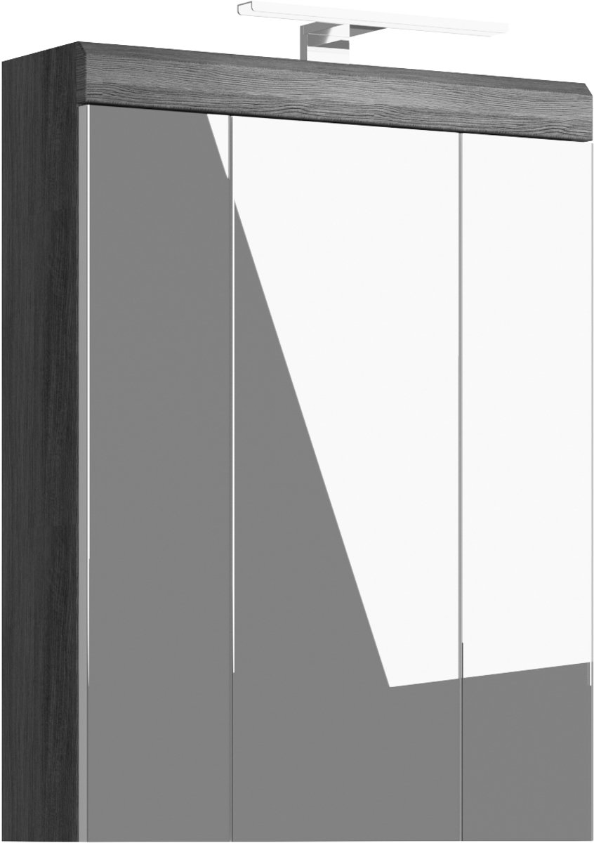 Spiegelkast Scout Xonox Met Verlichting - 60x79x18 Cm - Smoke Silver/Wit - Xonox - Badkamer Spiegelkast - Wit; Grijs - Spaanplaat
