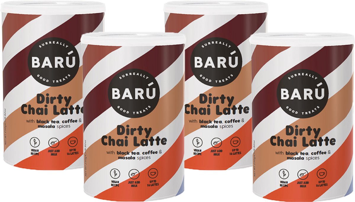 BARÚ Dirty Chai Latte - Instant Theepoeder - 4 x 250g - 64 porties