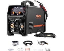 5-in-1 MIG-lasapparaat 200 Amp - Pluse Mig-lasmachine - Gas MIG - Flux Core MIG - Stick - Lift TIG - AU TIG met LCD-scherm