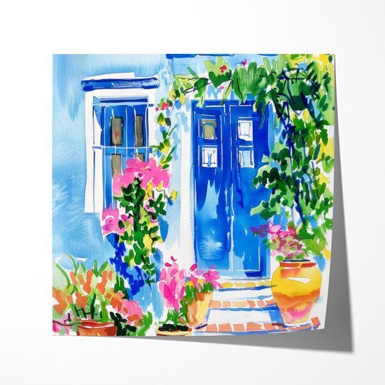 Abstract - Poster 100x100 cm vierkant Sfeervolle wanddecoratie voor woonkamer en slaapkamer - Premium papier - Zonder lijst