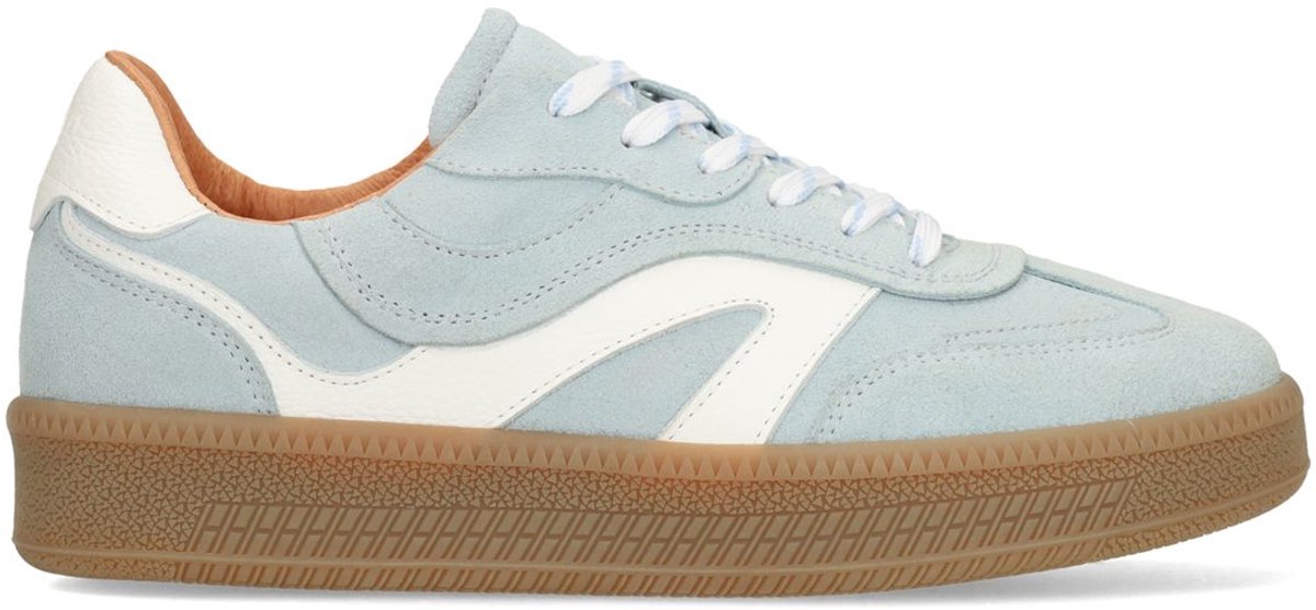 Manfield - Dames - Blauwe suède sneakers - Maat 41