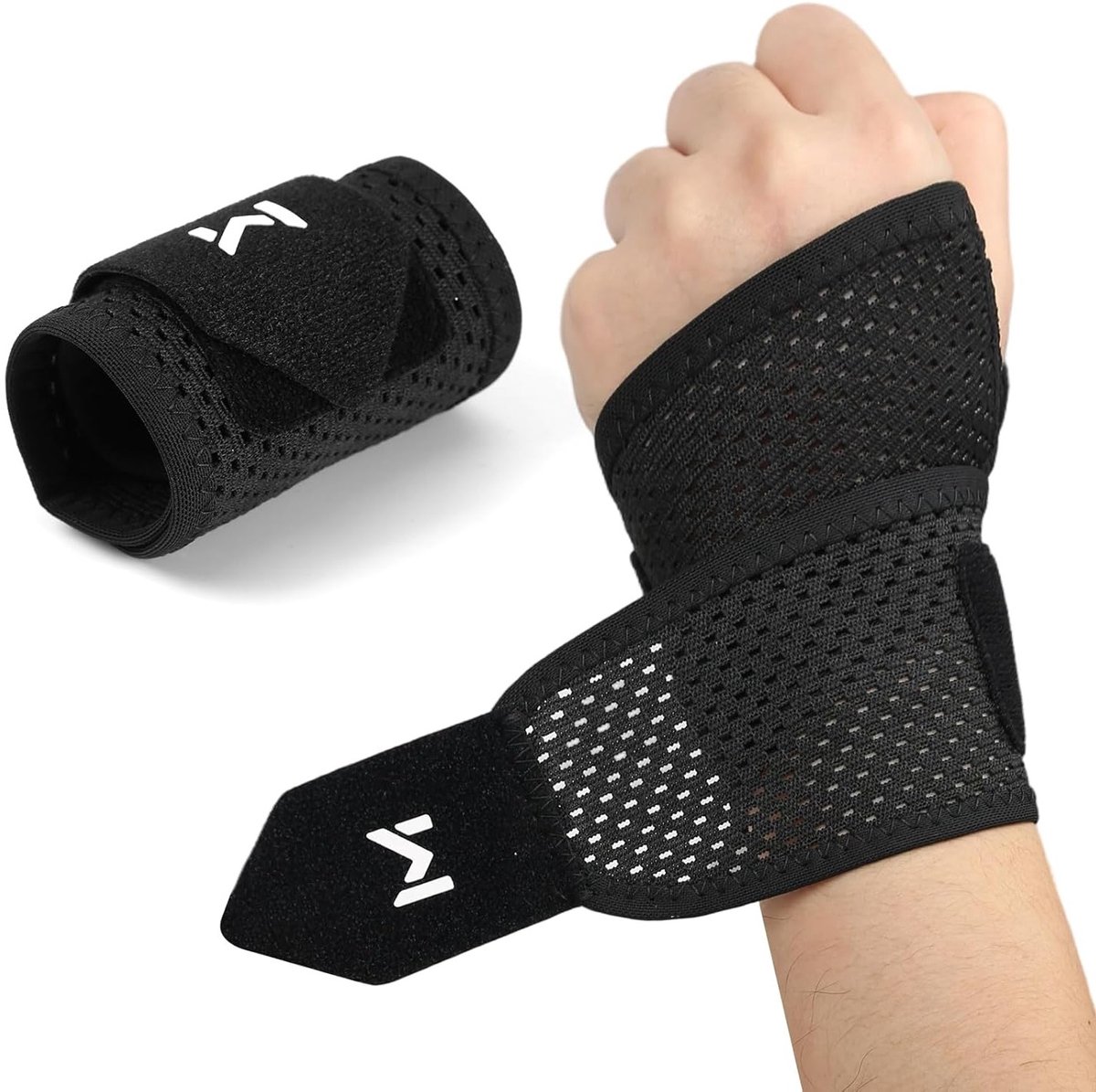 Verstelbare Polsbandage met Duimsteun voor Polsverstuikingen en Sportblessures, Links of Rechts (Zwart)