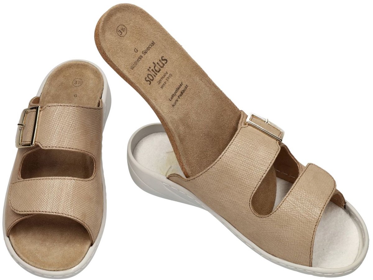 Solidus -Dames - beige - slippers & muiltjes - maat 37.5