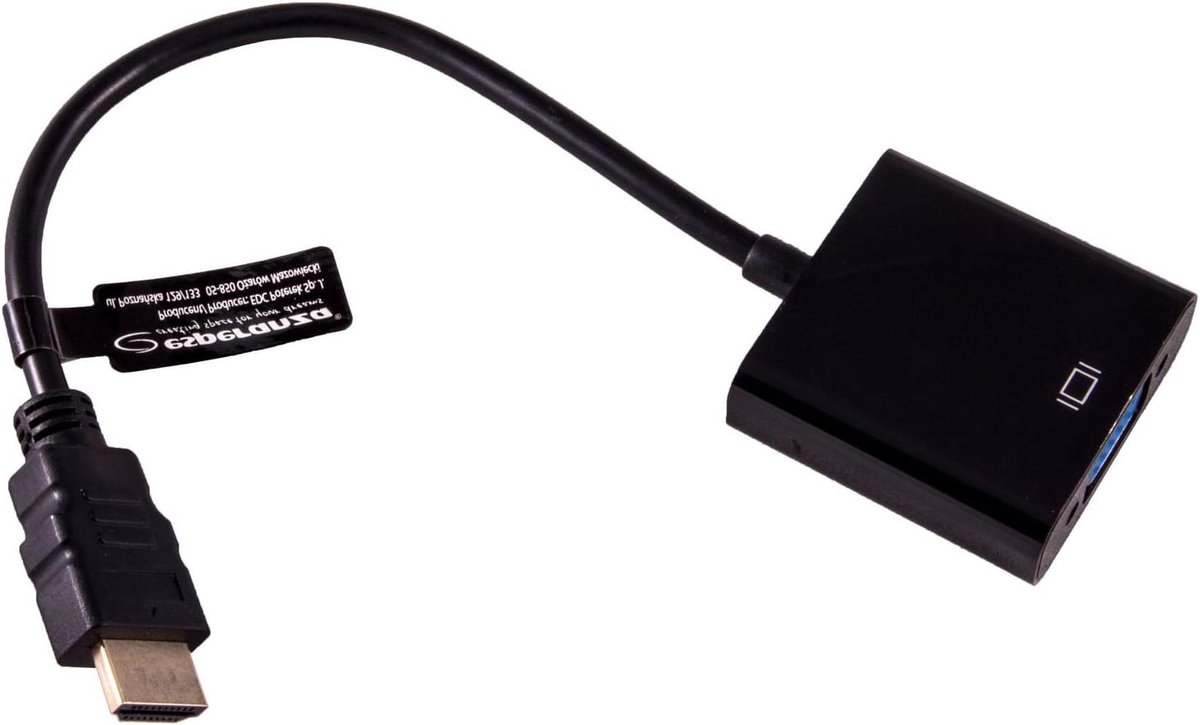HDMI naar VGA adapter - Video omvormer - Beeld aansluiten - Compact design - 18 x 125 cm - Zwart
